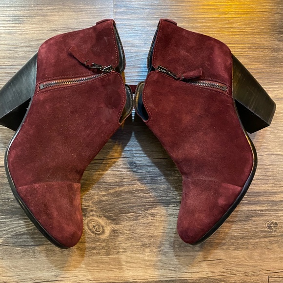 Rag & Bone Burgundy Suede Margot Booties - Picture 4 of 8
